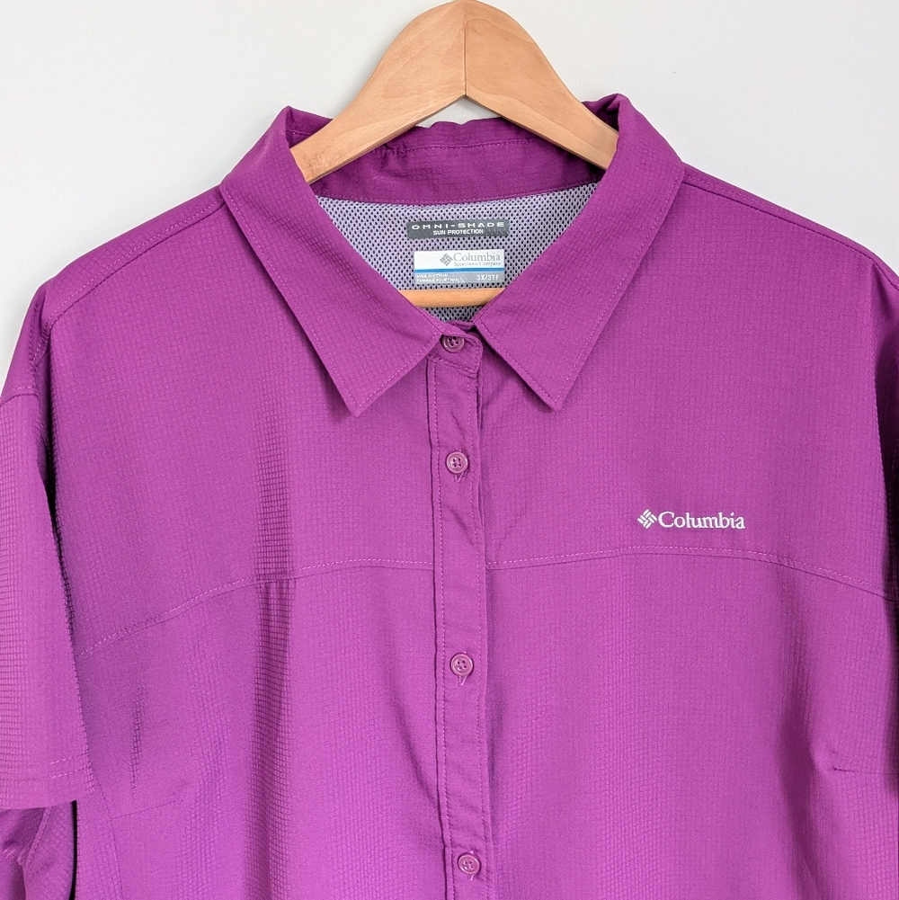 Columbia Omni-Shade Short Sleeved Shirt Womens 3X/3TF Outdoor Fishing Hiking